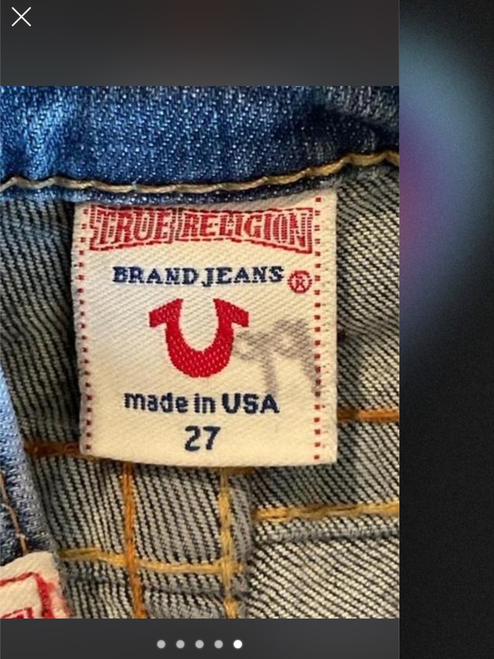 Vintage 2000’s True Religion Women's Medium Blue Straight Leg Jeans - Picture 5 of 5